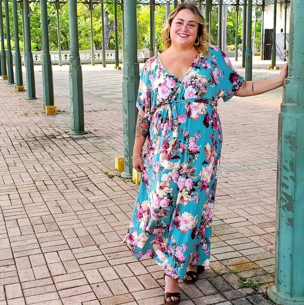 Floral Kimono Maxi Dress